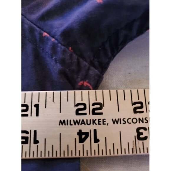 Denim & Flower Ricky Singh Slim Fit Lg Short Sleeve Shirt USA Navy w/ Dolphins - Picture 6 of 9